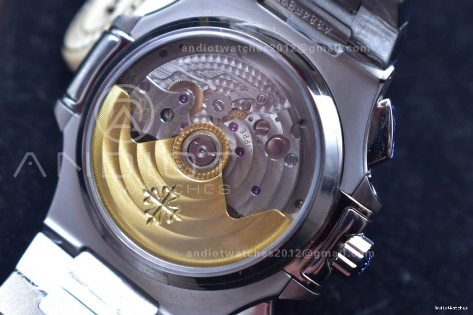 Mod SS Nautilus PPF Stk Wht Chrono Cozy A7750 5980 SS Date 435 0306